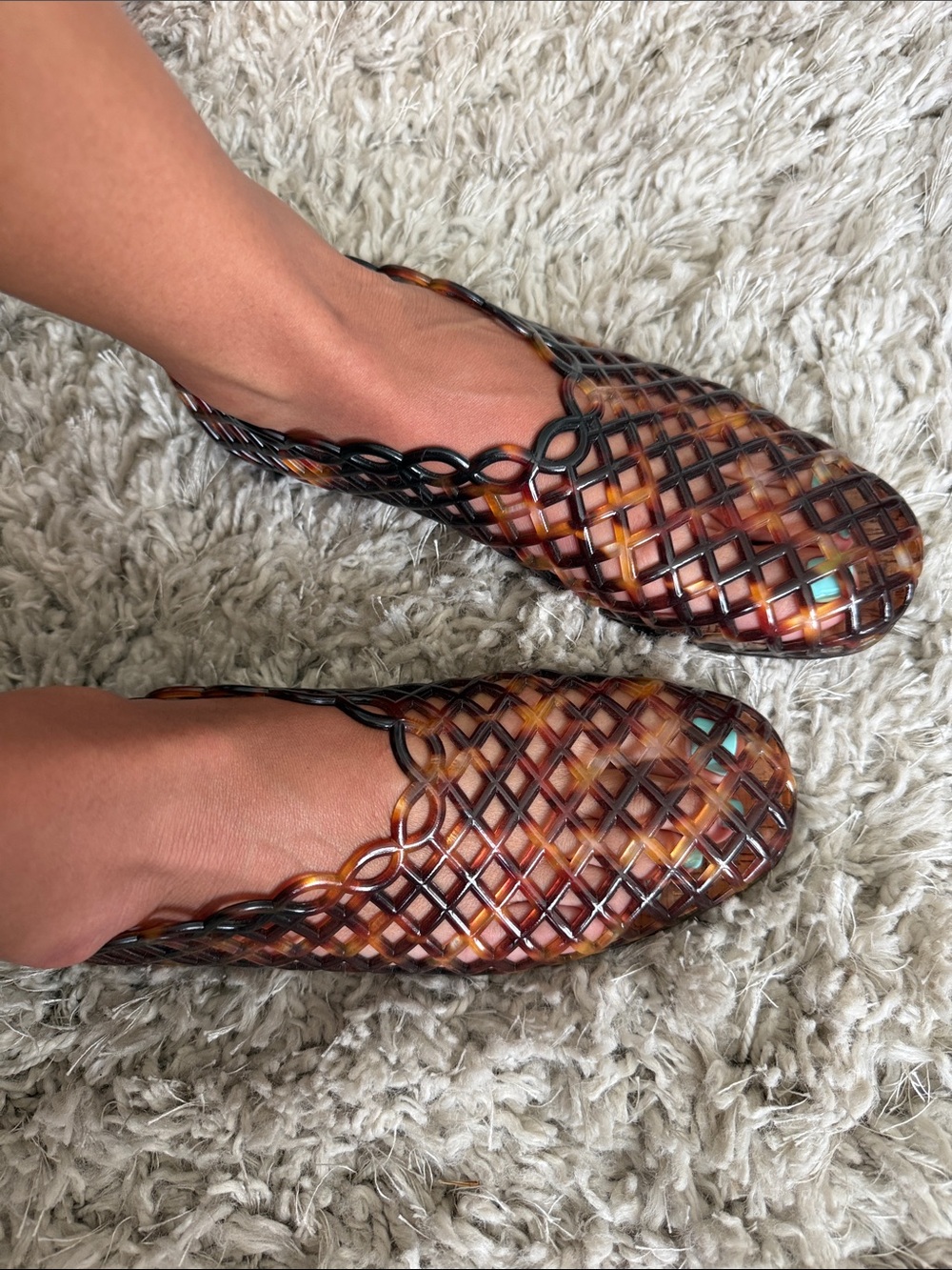 Steve Madden Tortoiseshell Woven Jelly Flats! Adorable!